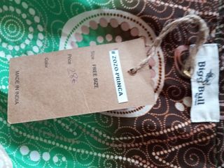 Vestido boho marrón-verde