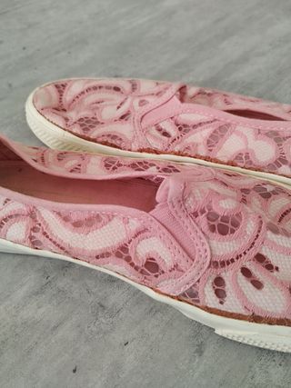 Sandalias bambas rosa mujer