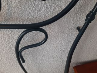 Cabecero forja negro verdoso con dorado matrimonio