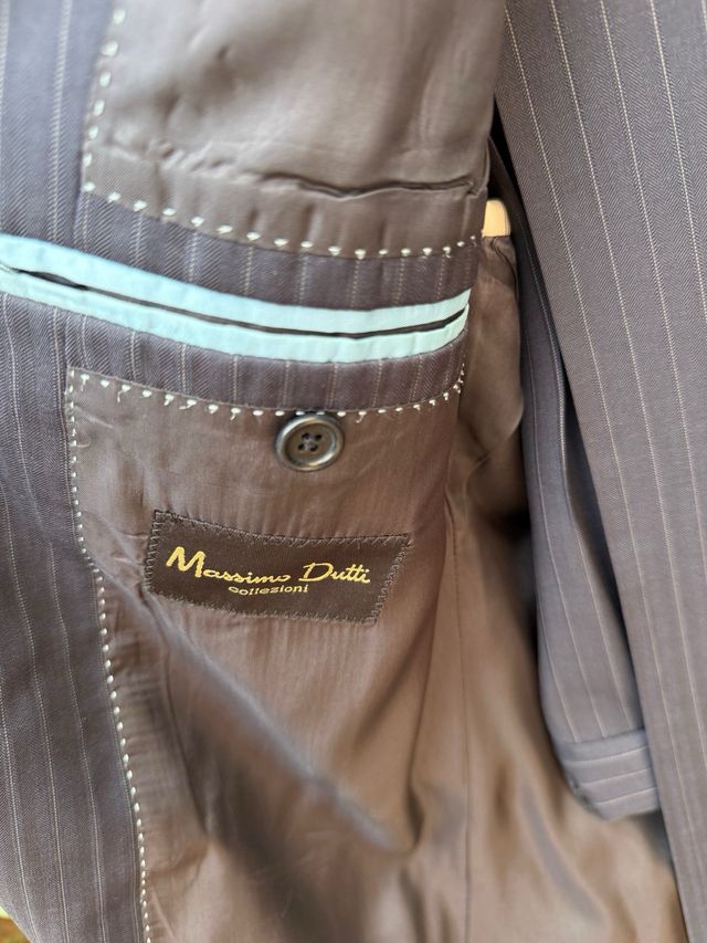 Traje Massimo Dutti azul rayas - 42