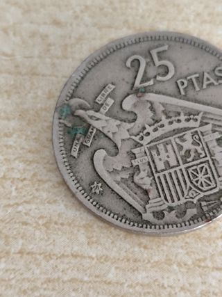 2 Monedas 25 Pesetas Franco 1957 Estrellas 65 y 58