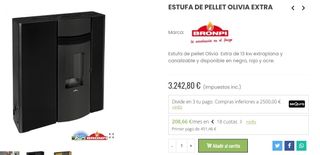 Estufa pellets bronpi Olivia Extra