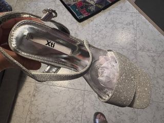 Sandalias Plata Brillantes T37
