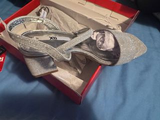 Sandalias Plata Brillantes T37