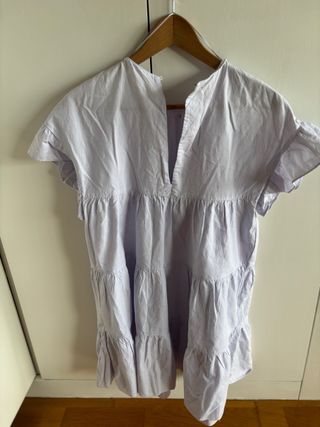 Vestido bebé azul claro-volantes