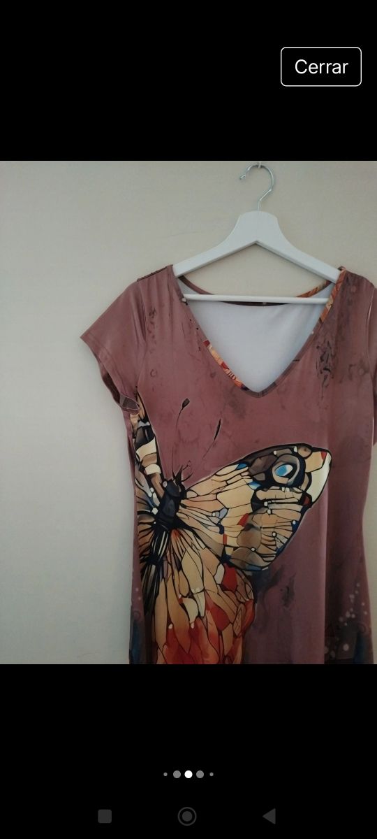 Vestido largo verano - Flores rojas