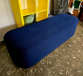 Sofá diván banco acolchado azul marino en excelent