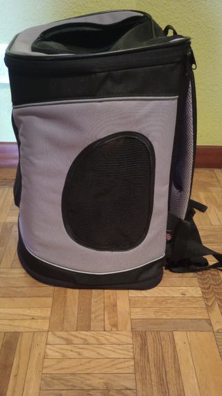 Transportín mascotas gris-negro