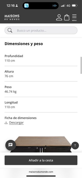 Mesa jardín exterior Maison du Monde