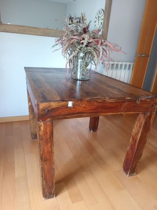 Mesa madera maciza extensible