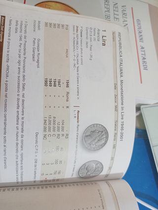 Monete Italia 1950: 1, 2, 5, 10 Lire