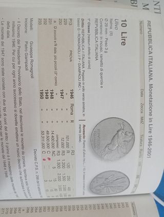 Monete Italia 1950: 1, 2, 5, 10 Lire