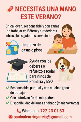 Ayuda hogar, niños y mascotas
