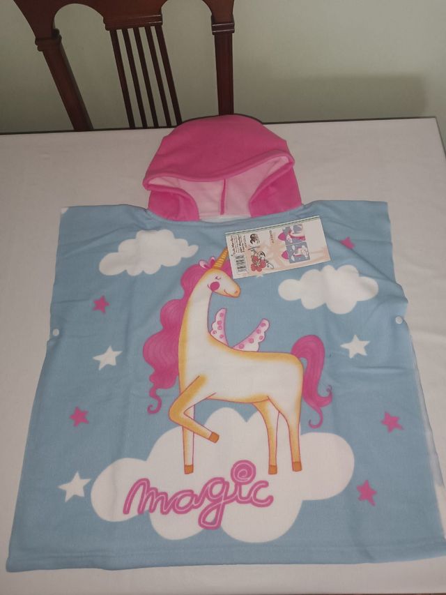 Albornoz Poncho piscina ducha. Unicornio Niña