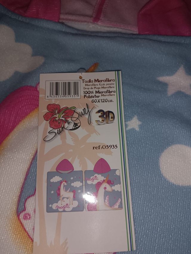 Albornoz Poncho piscina ducha. Unicornio Niña