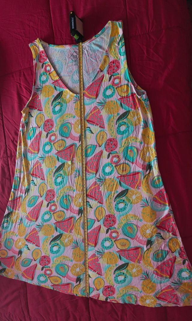 Vestido verano mujer estampado frutas talla XL