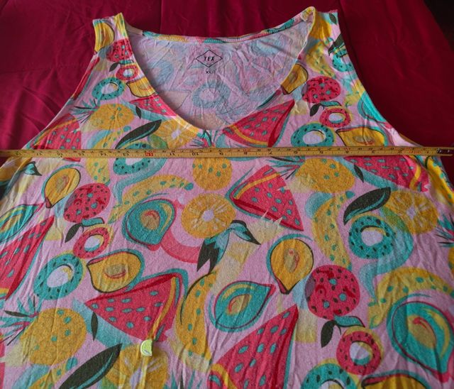 Vestido verano mujer estampado frutas talla XL