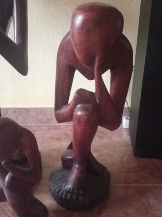 3 esculturas madera tallada