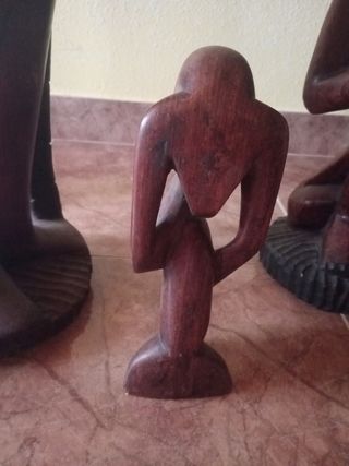 3 esculturas madera tallada