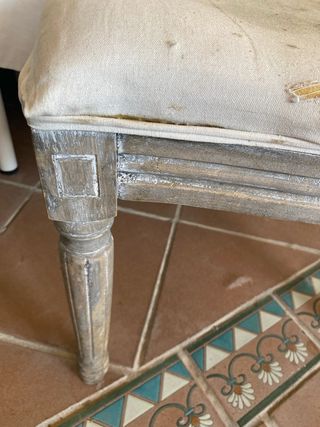 Silla madera gris beige