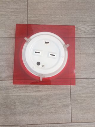 Lampara techo moderna roja y blanca
