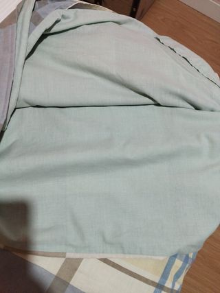 Funda nórdica 80cm con almuhadon beige y azul