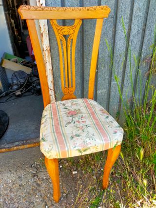 Cama madera 1,05m y 4 sillas Vintage