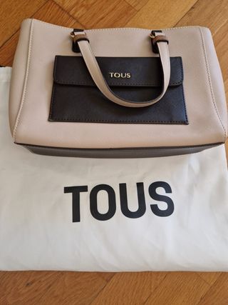 Bolso Tous beige y marrón rosado