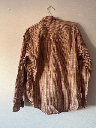 Camisa Tommy Hilfiger L - cuadros beige y rojo