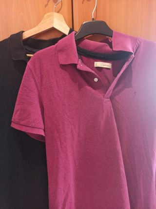 2 polos hombre talla L - Negro y morado