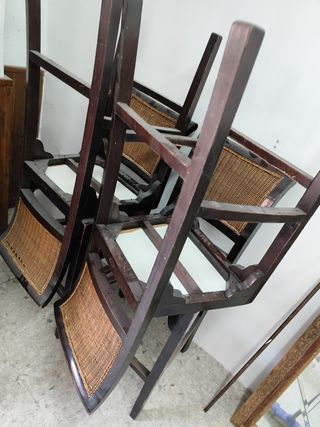 Taburetes mimbre - 4 taburetes