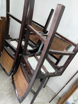 Taburetes mimbre - 4 taburetes