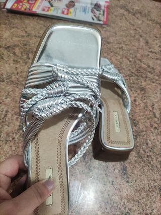 Sandalias CORINA Plata - Tacón