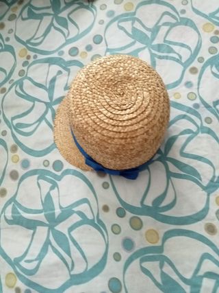 Sombrero paja - azul beige