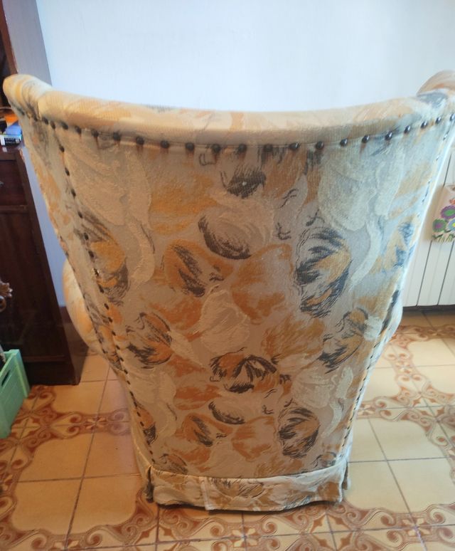 2 Sillones vintage beige y dorado