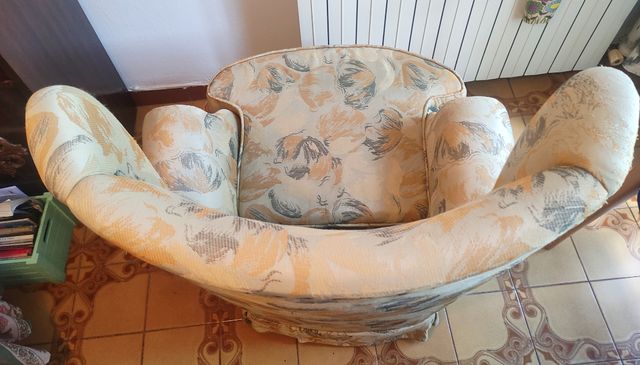 2 Sillones vintage beige y dorado