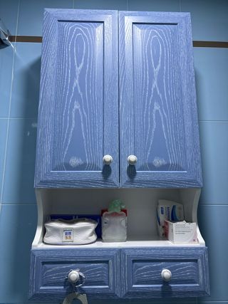 Mueble baño azul - 2 estantes