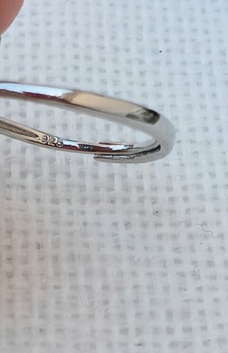 Anillo plata azul solitario