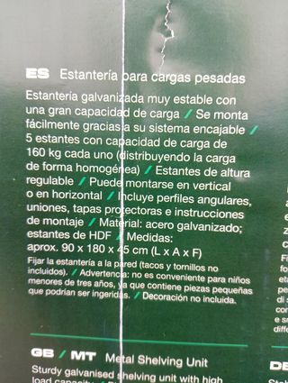 Estantería metálica Parkside 5 baldas