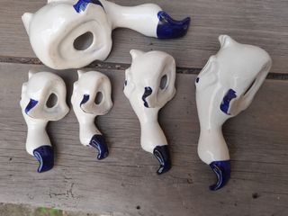 5 Anatre in Porcellana | Blu e Bianco