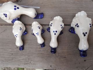 5 Anatre in Porcellana | Blu e Bianco
