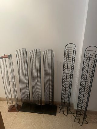6 Soportes CDs - Negro & Plata