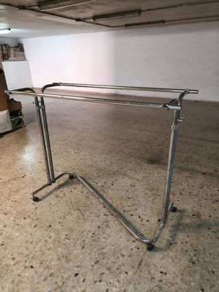 Perchero doble metálico plateado