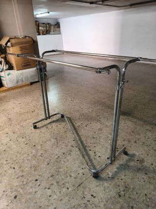 Perchero doble metálico plateado