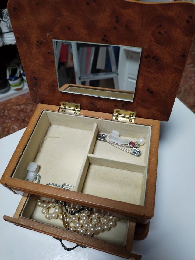 Joyero madera vintage + caja de madera