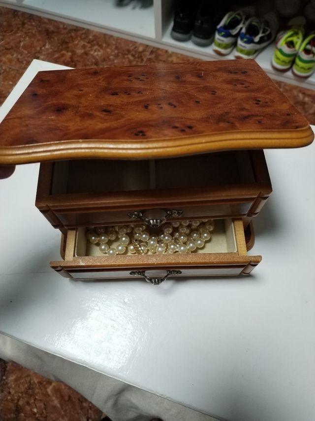 Joyero madera vintage + caja de madera
