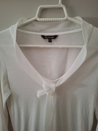 Blusa Massimo Dutti blanca XS