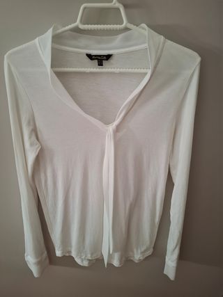 Blusa Massimo Dutti blanca XS