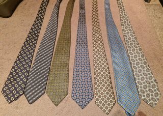 7 Corbatas seda inglesa multicolor. Precio lote