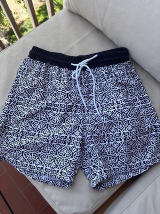 Bañador corto negro y blanco - Talla S